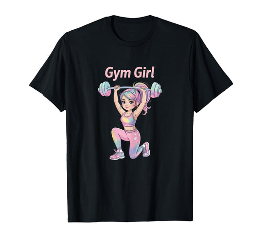 Workout Fitness Watercolor Pastel Gym Girl T-Shirt