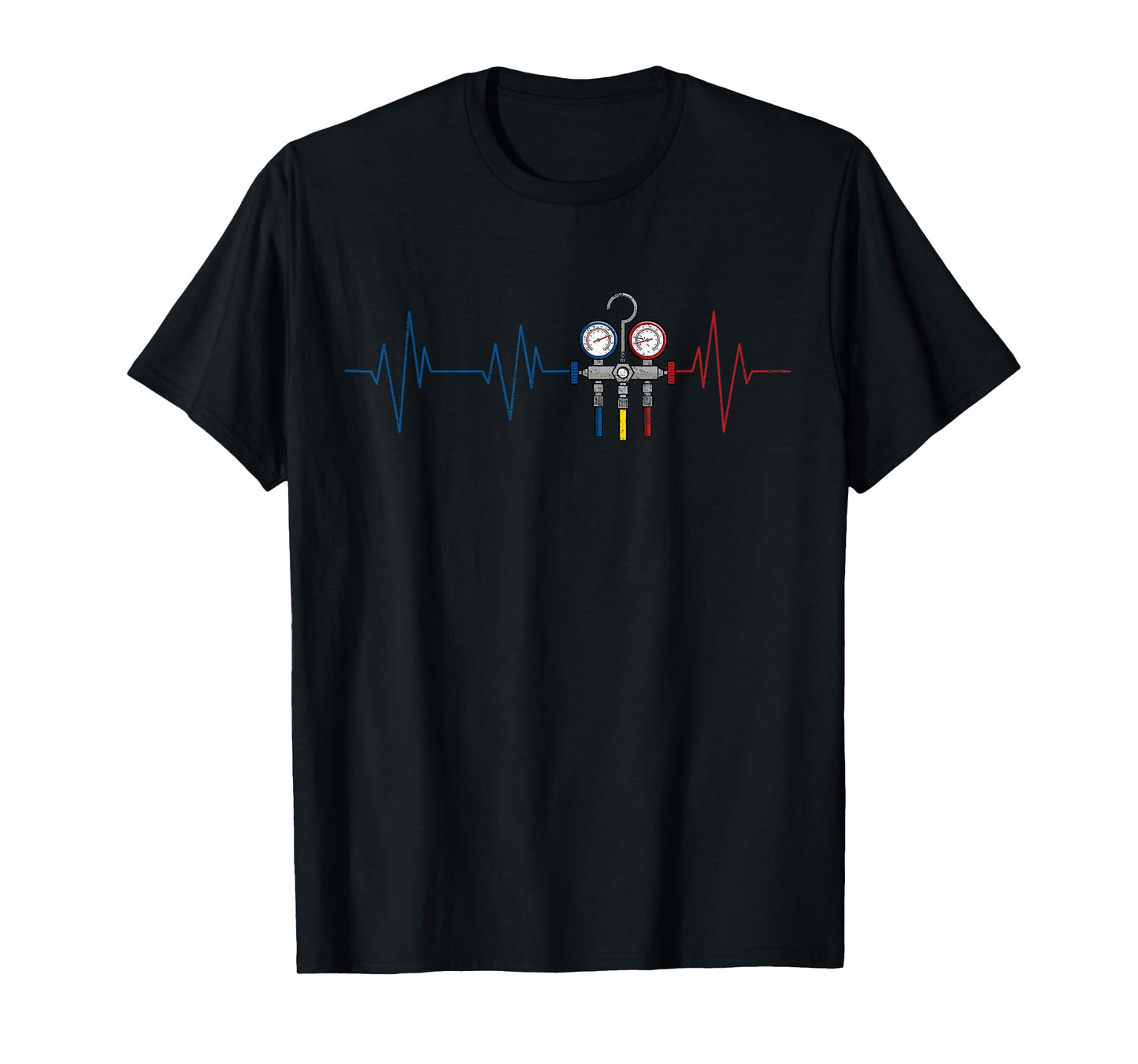 HVAC Technician EKG Heartbeat Vintage Funny HVAC Tech T-Shirt