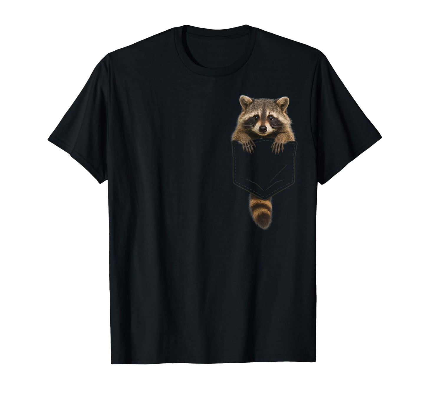 Cute Raccoon Pocket Funny Gifts For Men Women Kid T-Shirt