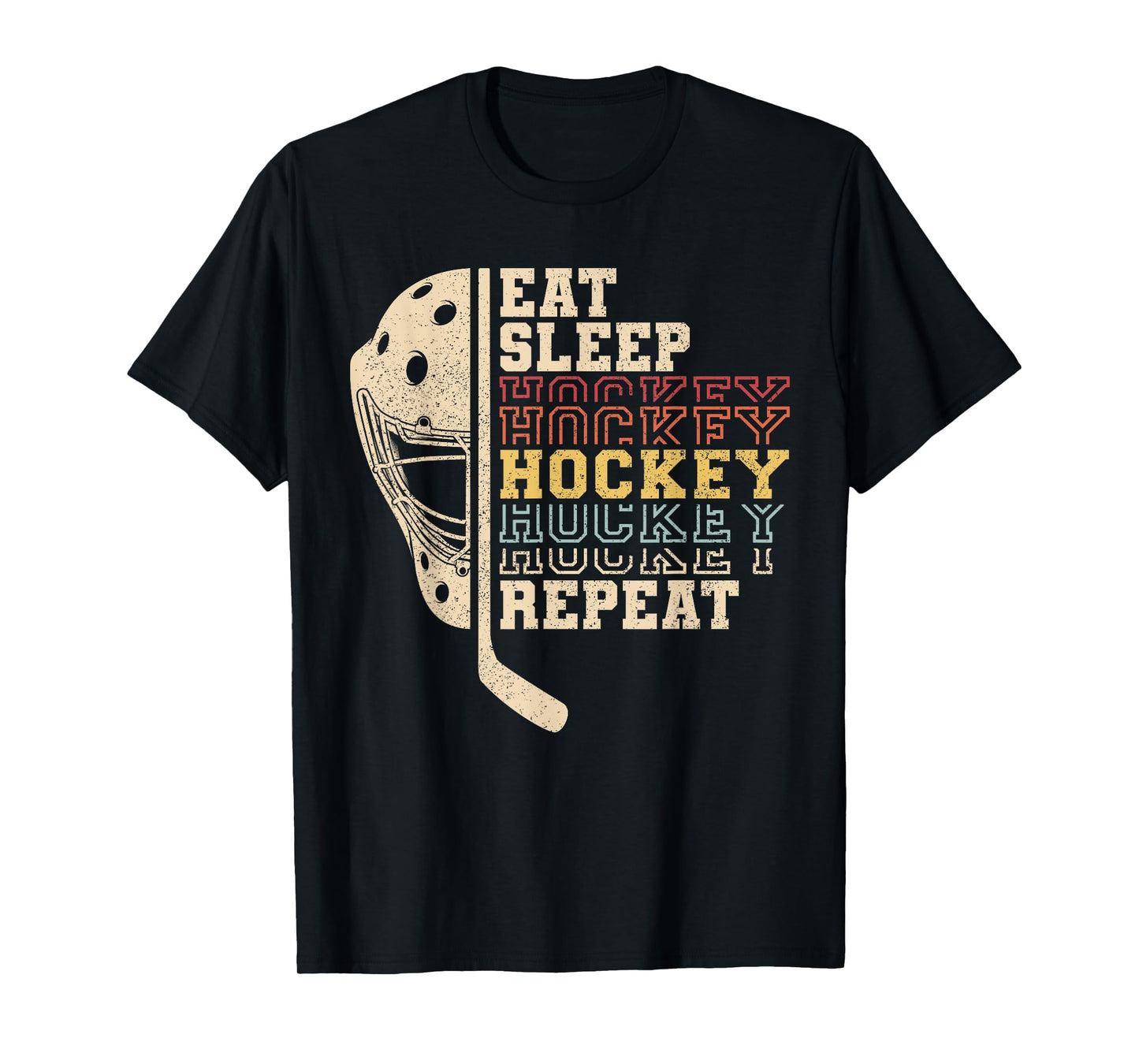 Eat Sleep Hockey Repeat Men Boys Kid Funny Ice Hockey Player T-Shirt