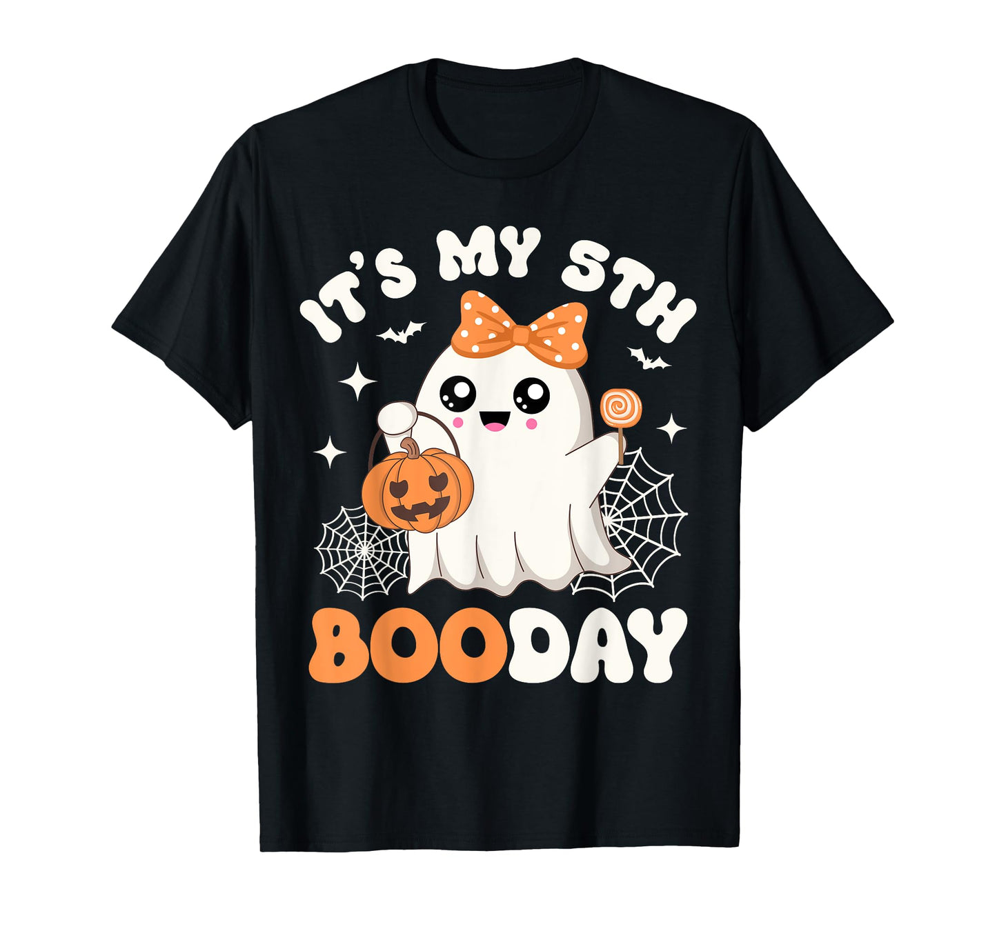 It's My 5th Boo Day, Funny Halloween Ghost 5th Birthday Girl T-Shirt