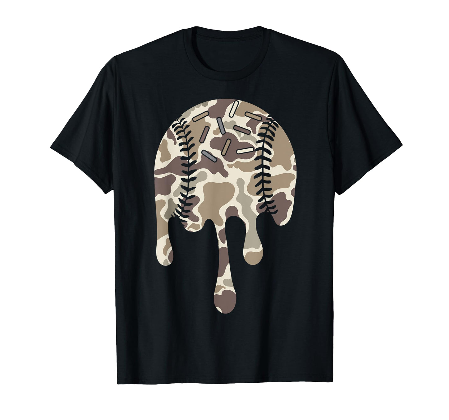 Baseball Drip Camo Baseball Bats Boys Sports Cool Game Day T-Shirt