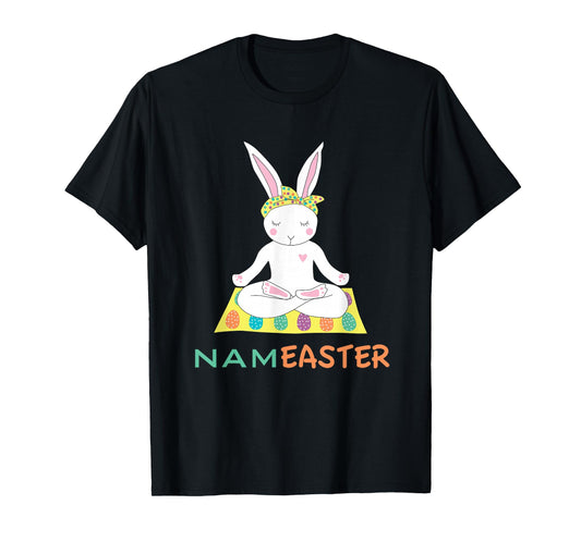 Funny Easter Bunny Doing Yoga Namaste T-Shirt