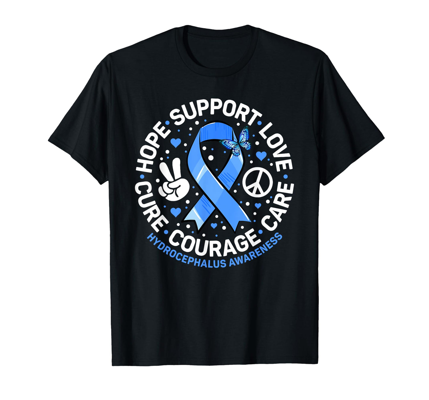 Hydrocephalus Support Blue Ribbon Hydrocephalus Awareness T-Shirt