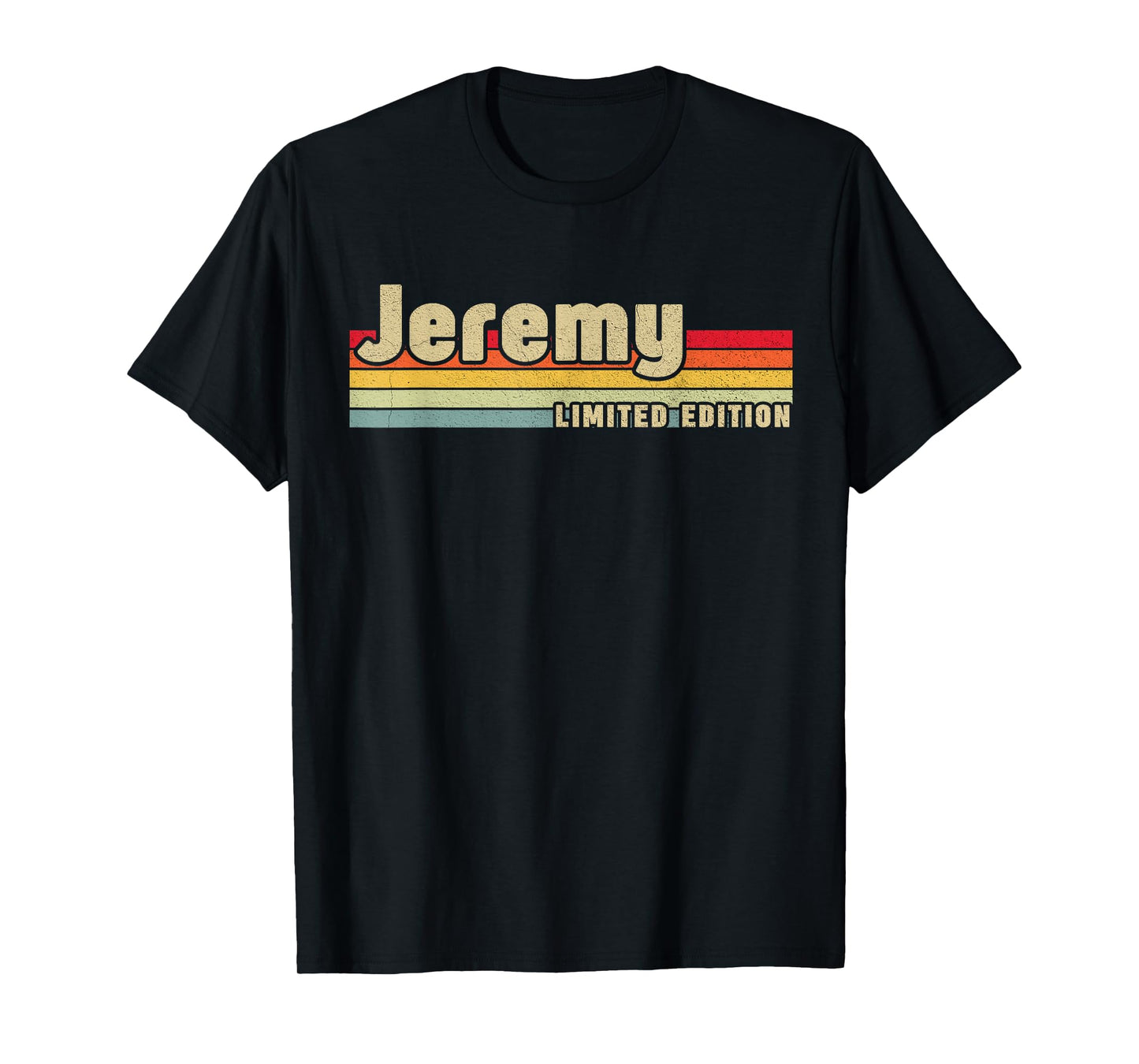 First Names Apparel Jeremy Unisex-Adults and Kids Black Small Crew Neck Short Sleeve T-Shirt Personalized Gift T-Shirts Christmas Birthday