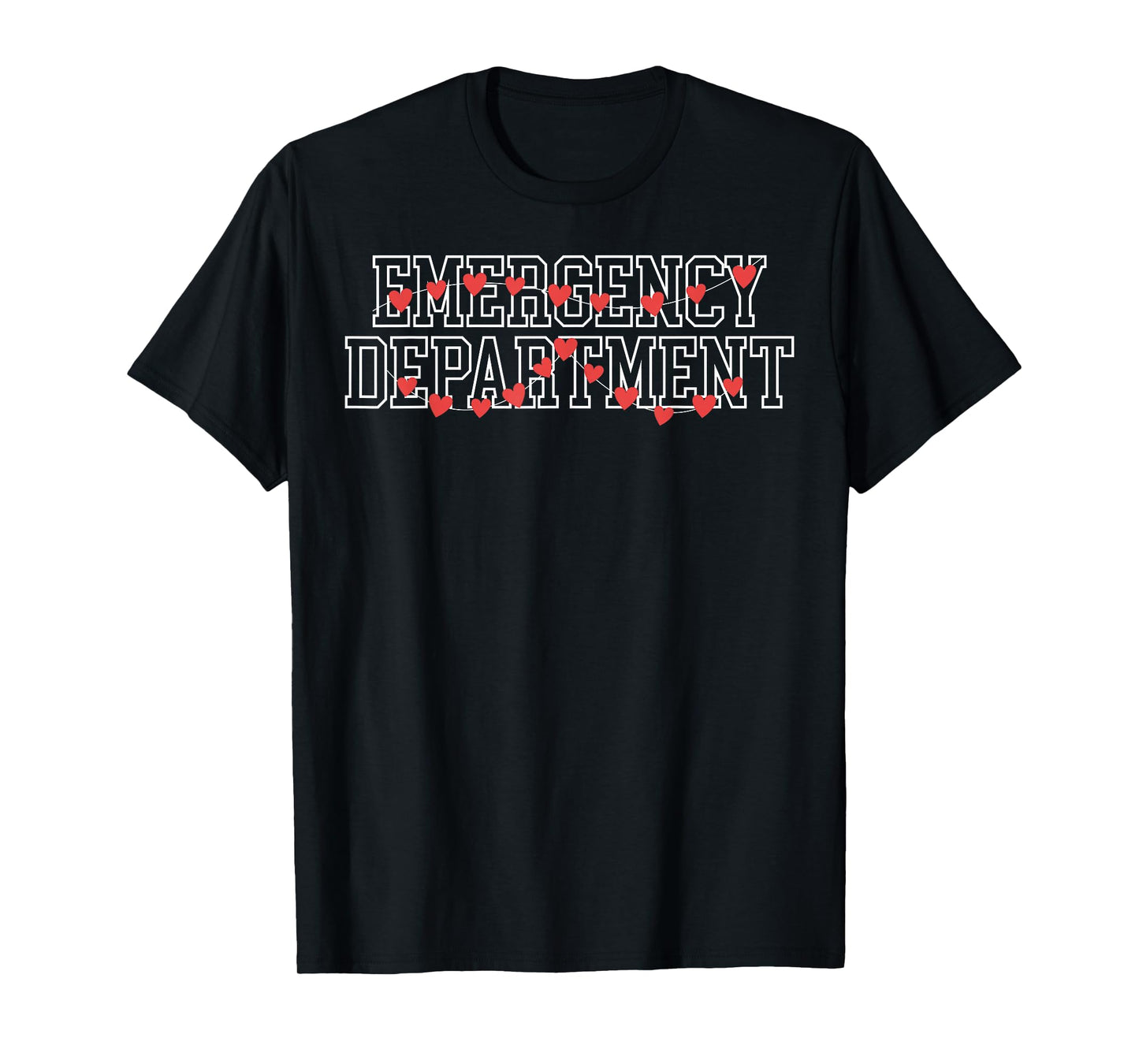 Retro Emergency Department Heart Valentines ER Nurse Crew T-Shirt