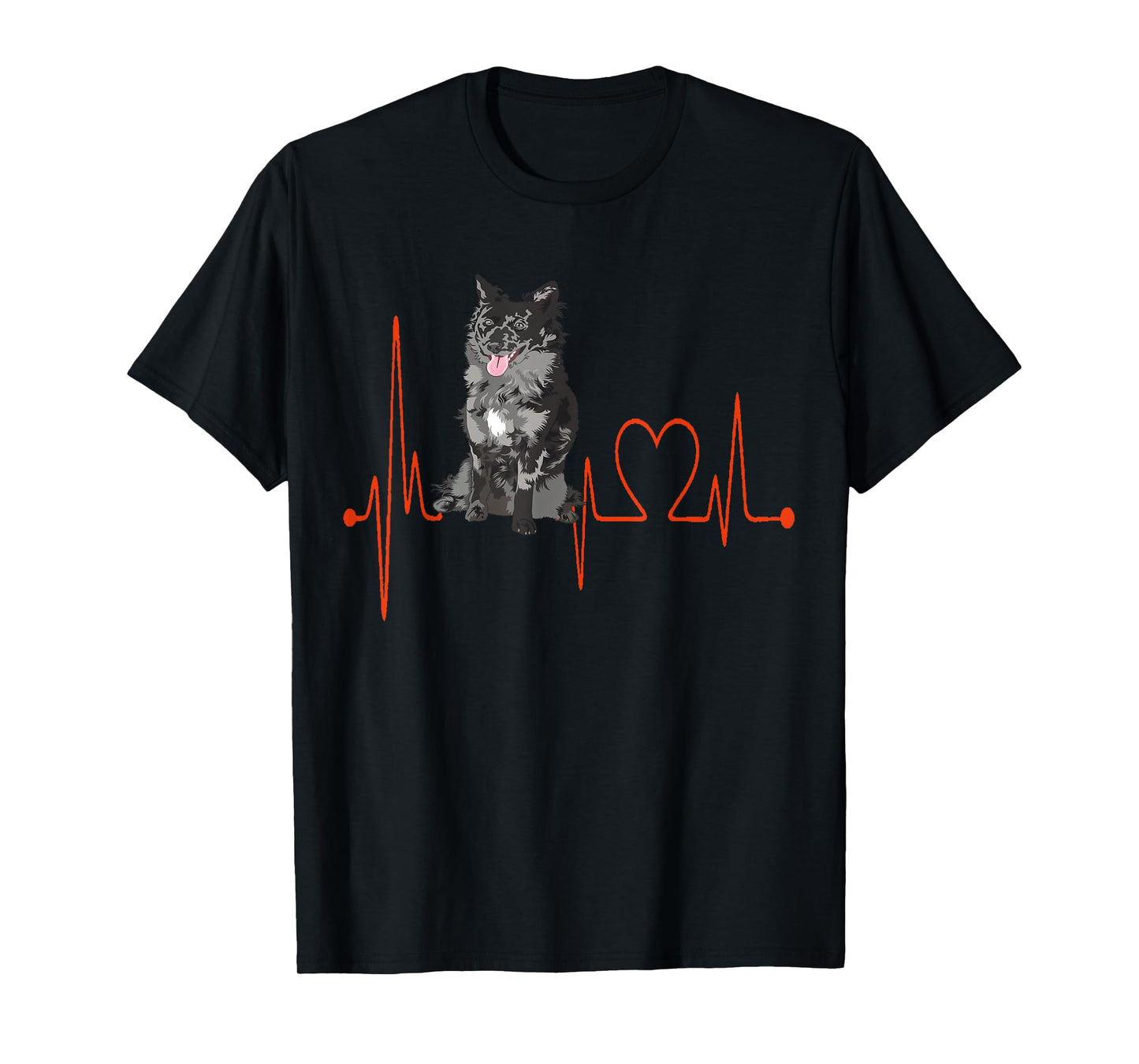 MUDI Dog Heartbeat EKG Funny Pet Owner & Lover T-Shirt