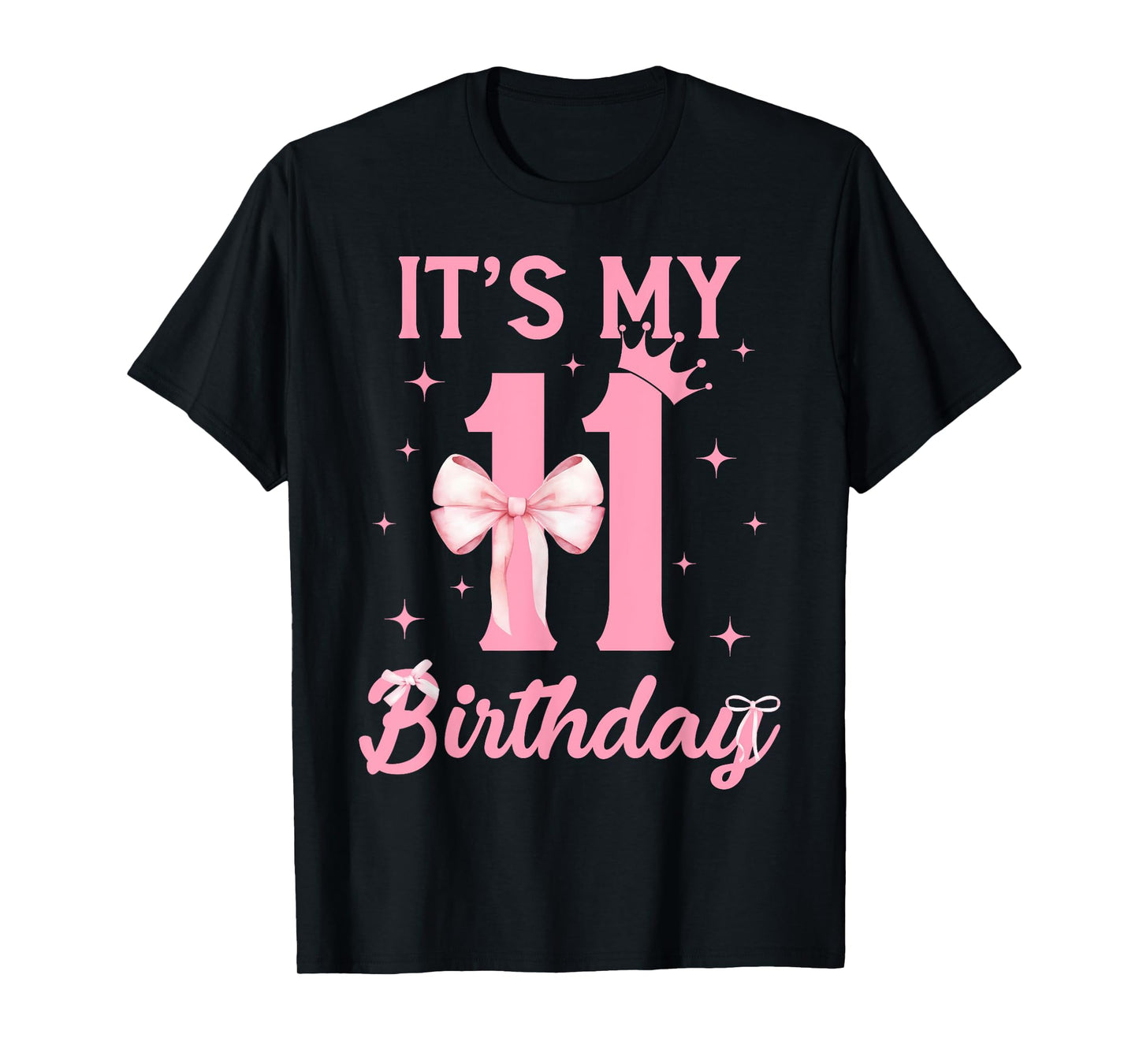 It's My 11th Birthday Girl Coquette Bow 11 Yr Old Aesthetic T-Shirt