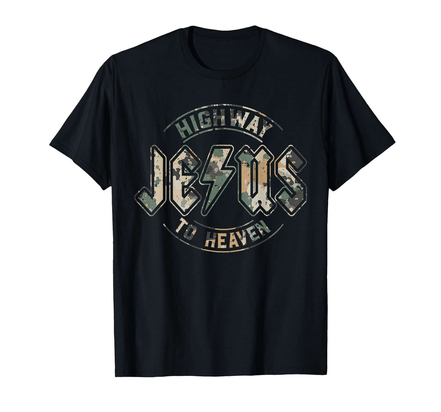 Jesus Highway to Heaven Camo Camouflage Natural T-Shirt