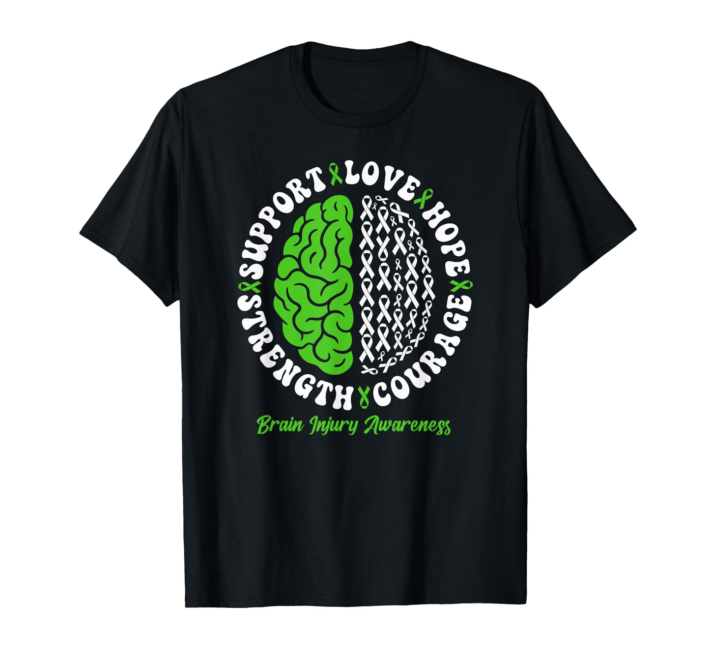 Brain Injury Awareness Month Mental Health Awareness Ribbon T-Shirt