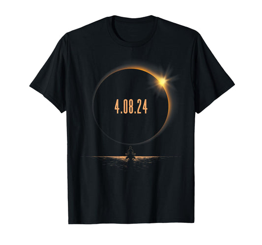 America Totality Male Yoga 4.08.24 Total Solar Eclipse 2024 T-Shirt