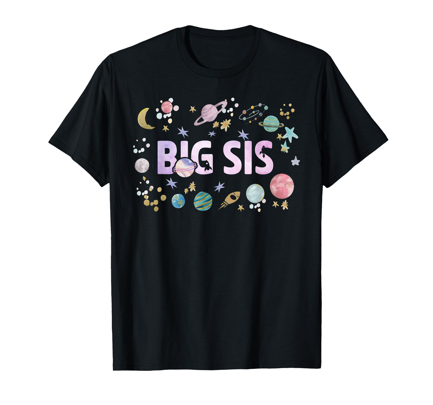 Big Sis Outer Space Birthday Girl 1st Trip Around The Sun T-Shirt