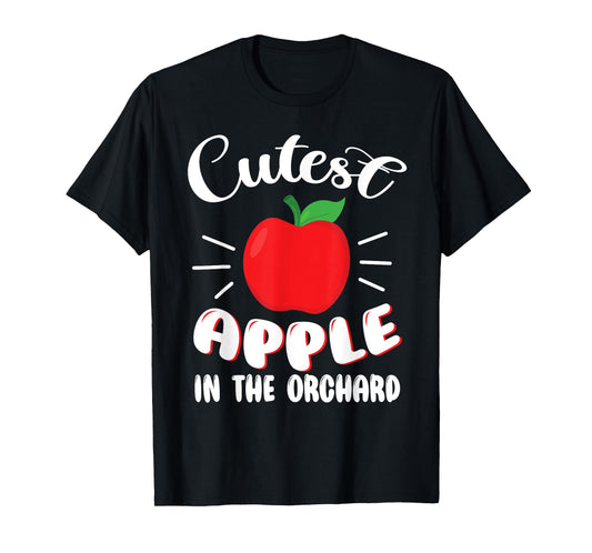 Funny Cutest Apple In The Orchard Apple Picking Kids T-Shirt