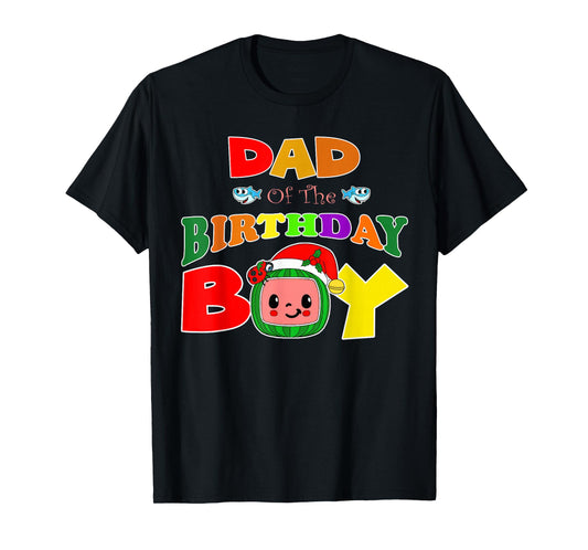 Dad and Mom Of The Birthday Boy Funny Melon Family Matching T-Shirt