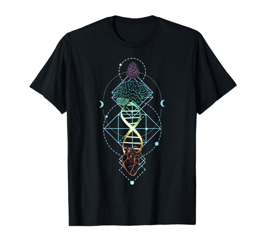 Pineal Gland Pine Cone Third Eye Mind Opening Heart T-Shirt