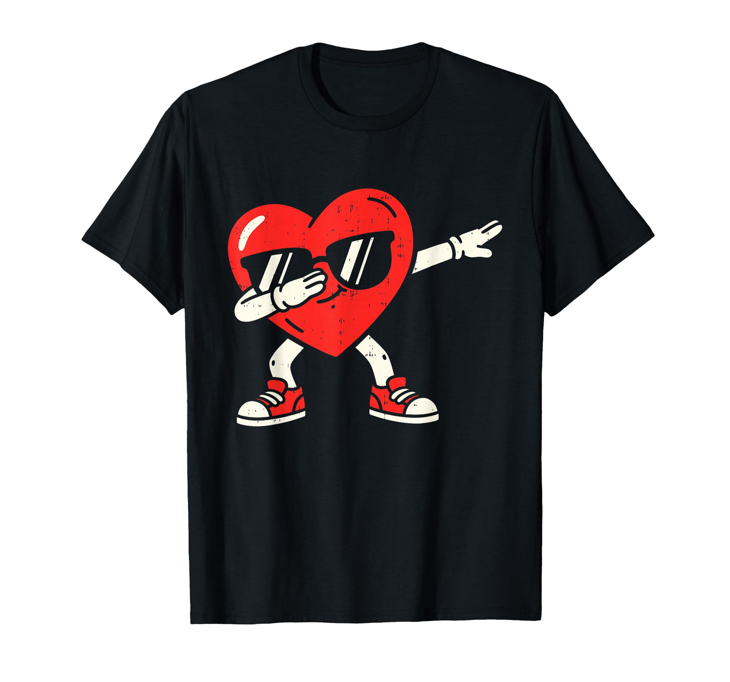 Dabbing Heart Dab Valentines Day for Teens Boys Girls Kids T-Shirt
