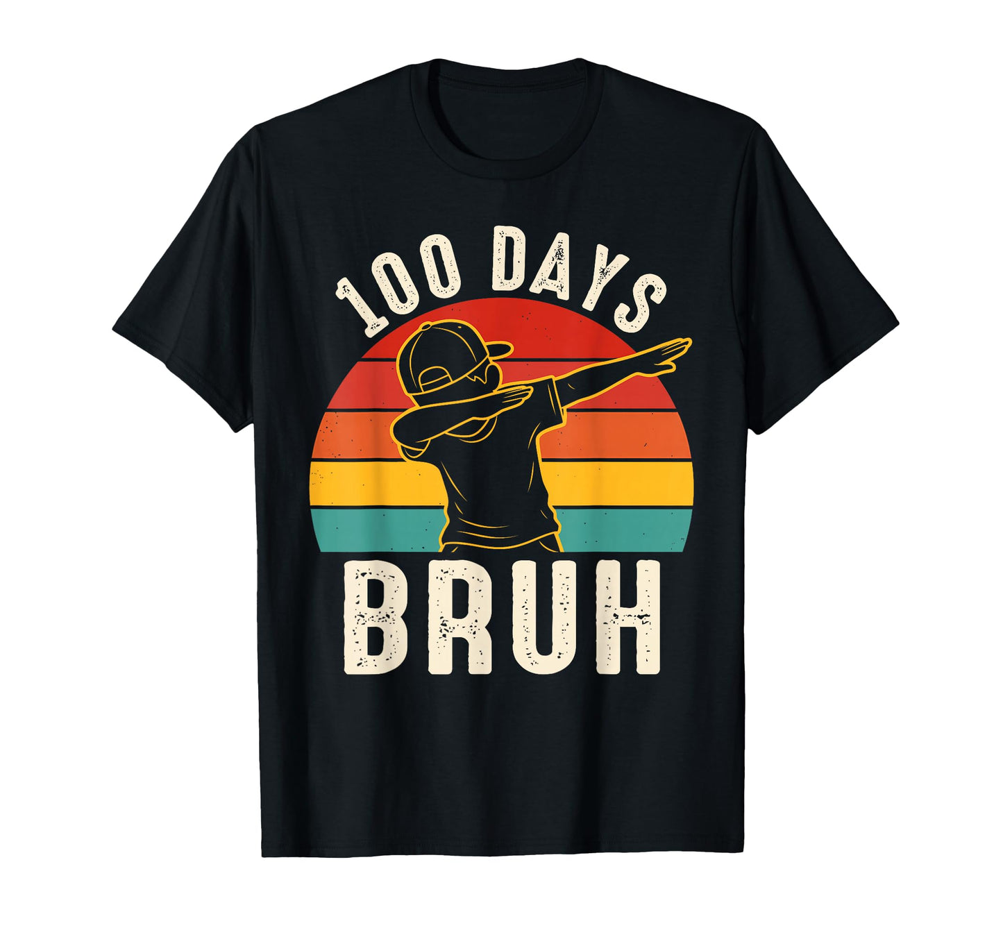 100 Days Bruh Dabbing Boys Funny 100th Day of School Kids T-Shirt