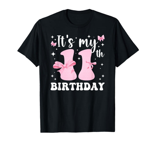 11th Coquette Themed Birthday Eleven Year Old Girl Bow T-Shirt