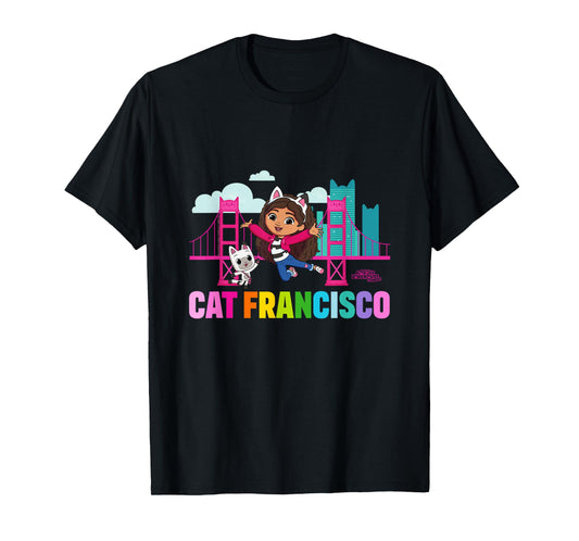 DreamWorks Gabby's Dollhouse The Movie Cat Francisco Rainbow T-Shirt