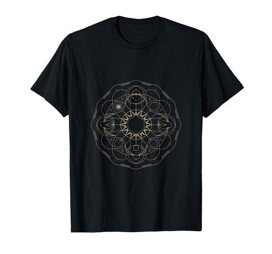 Sacred Geometry Metatron Cube Spiritual Yoga T-Shirt
