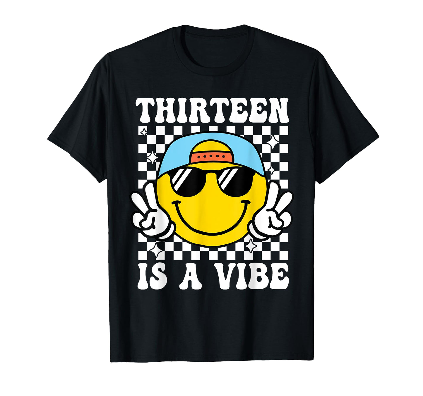 Thirteen is A Vibe 13th Birthday Groovy Boys 13 Years Old T-Shirt