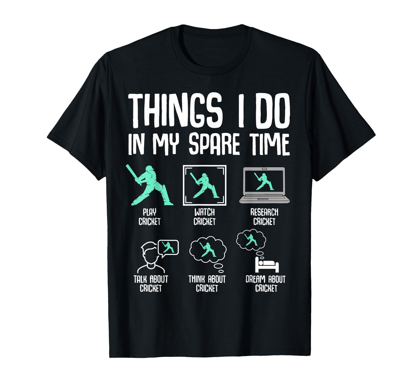 Cricket Things I Do In My Spare Time Kids Boys Youth T-Shirt