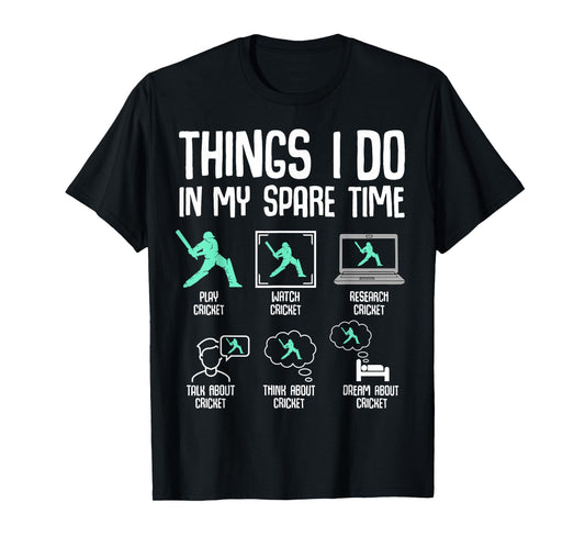 Cricket Things I Do In My Spare Time Kids Boys Youth T-Shirt