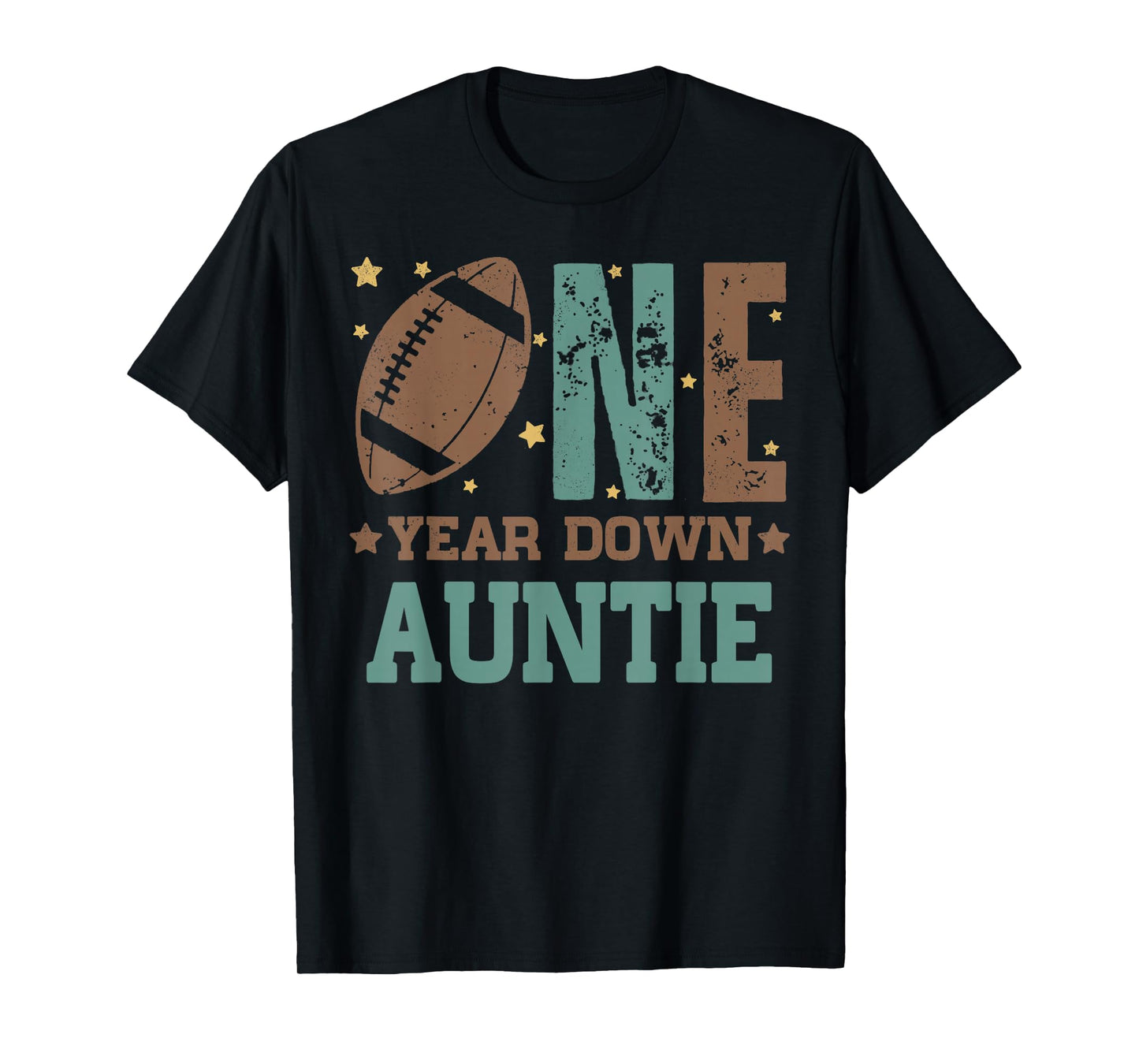 Auntie of the 1 Year old Football 1st Year Down Birthday T-Shirt