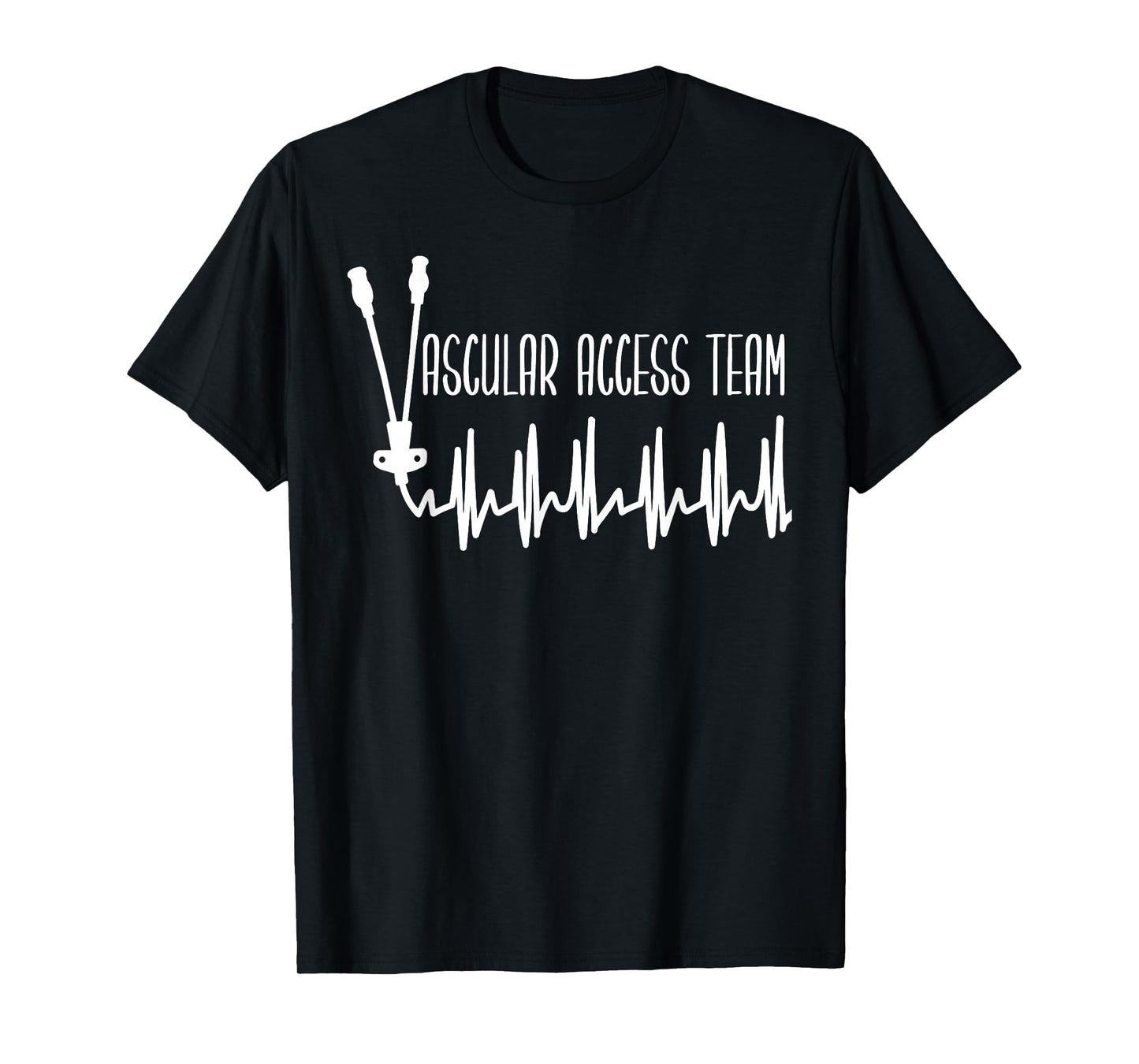 Retro Heartbeat Vascular Access Team PICC Nurse IV Therapy T-Shirt