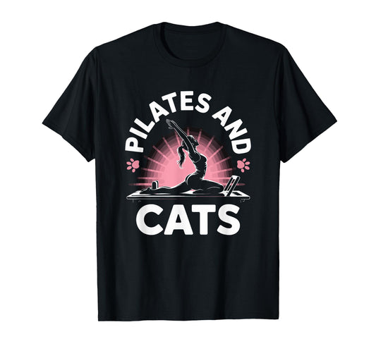 Workout Coach and Gym Fitness Lover, Pilates and Cats T-Shirt