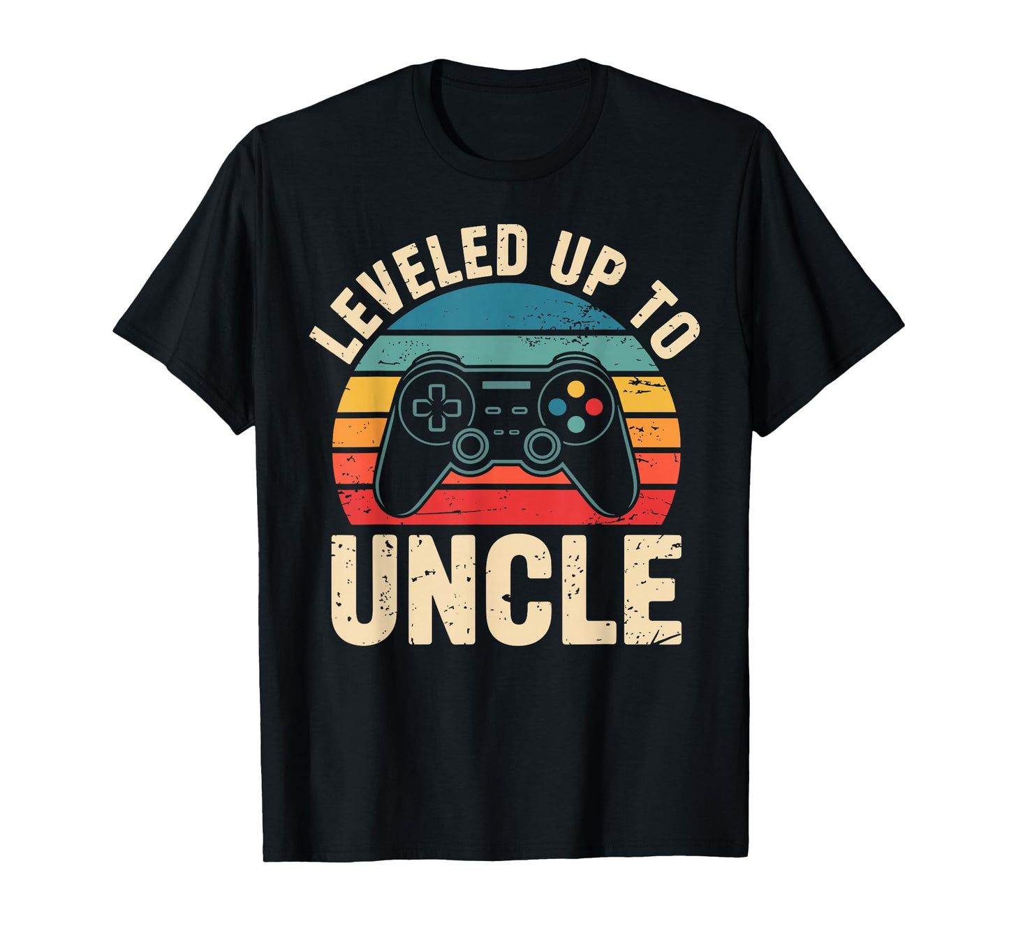 Funny leveled up to Uncle Video Gamers Gaming Cute Graphic T-Shirt