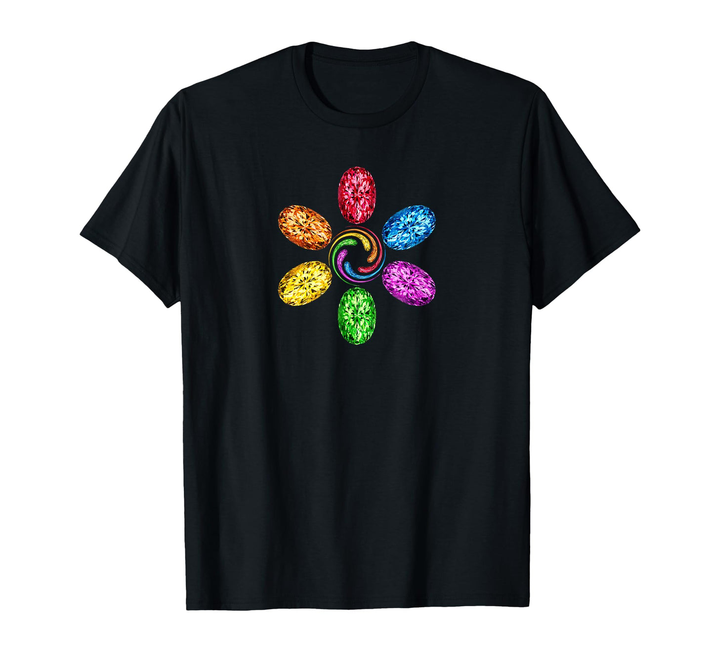 All Stones Rainbow Spiral Chakra T-shirt