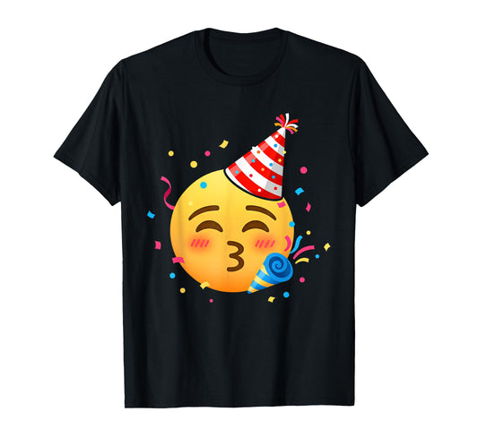 Funny Emoticon Party Smiling Face Partying Birthday T-Shirt