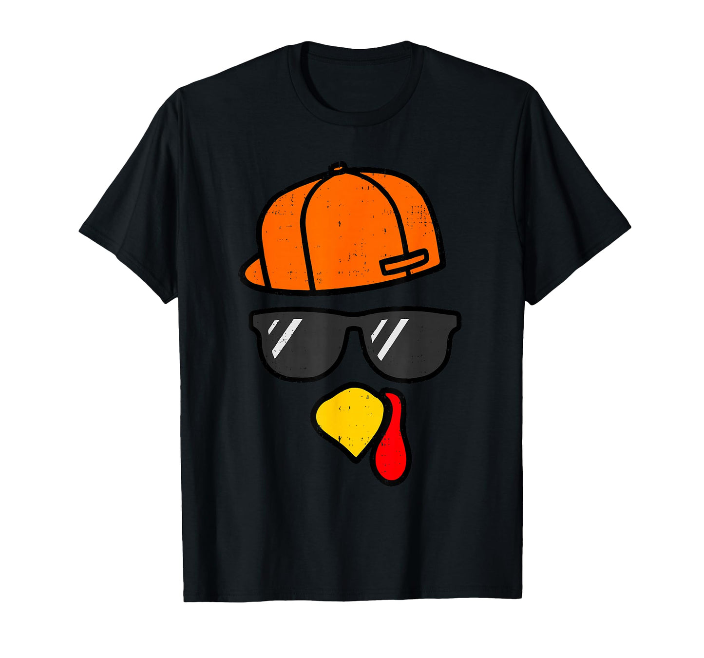 Funny Turkey Face Fall Thanksgiving Party Costume for Boys T-Shirt