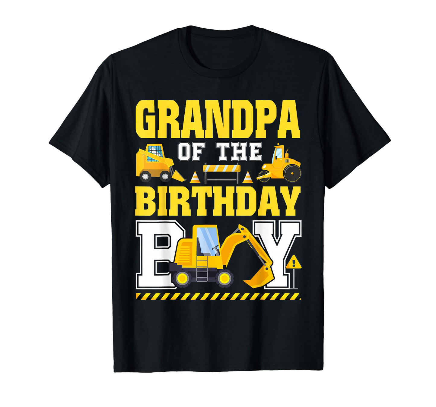 Grandpa of The Birthday Boy Excavator Construction Truck T-Shirt