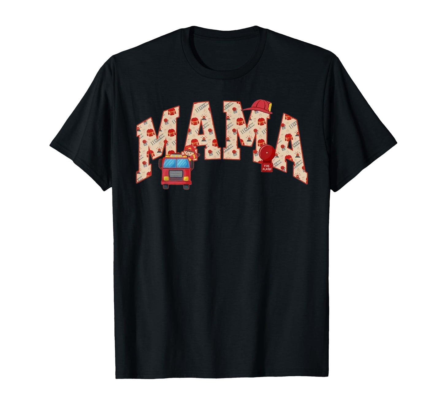 Mama Birthday Boy Fire Truck Firefighter First Birthday Mom T-Shirt