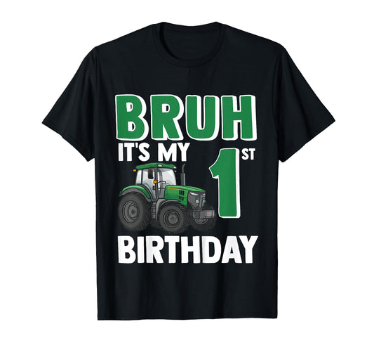 Kids One 1yr 1st Tractor Birthday Boy Boys Farmer Farm 1 Year Old T-Shirt