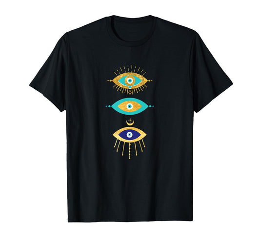 Third Eye All Seeing Spiritual Gift Apparel Evil Eye Curse Protection T-Shirt for Women, Teen Girls & Teens, Black, Short Sleeve, Classic Fit, Small