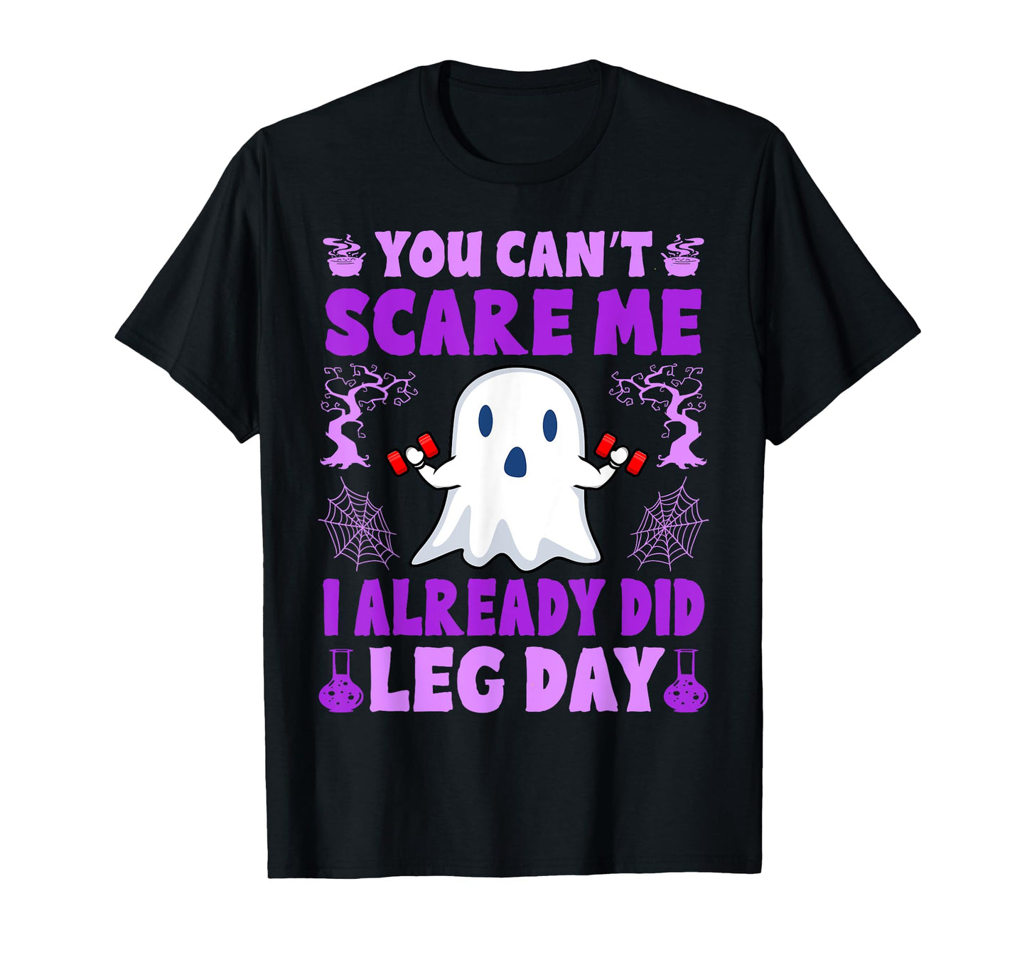 Halloween Workout Women Ghost Training With Dumbbells T-Shirt