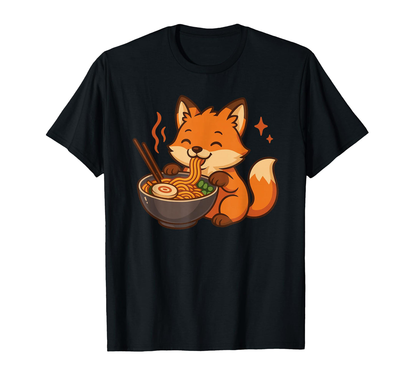 Fox with Noodles Ramen Kawaii Fox T-Shirt