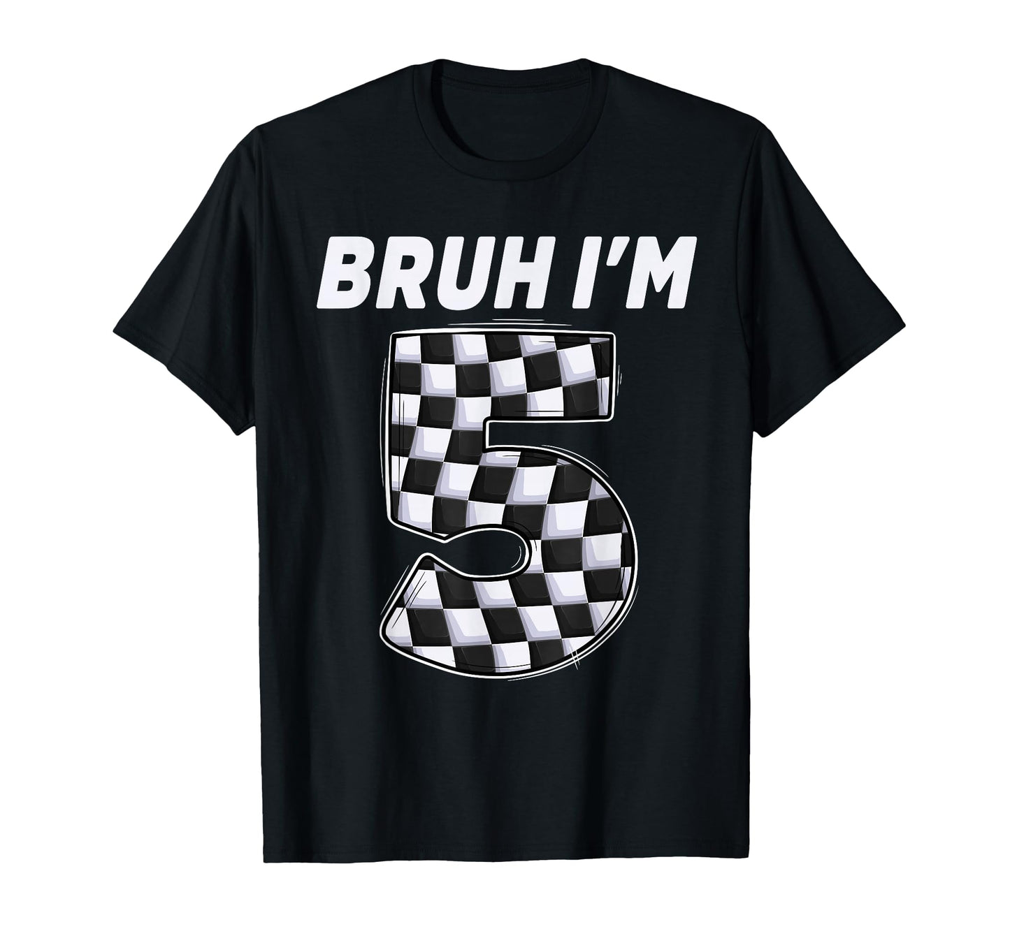 Bruh i'm 5 year old Boy two car racing 5th birthday race car T-Shirt