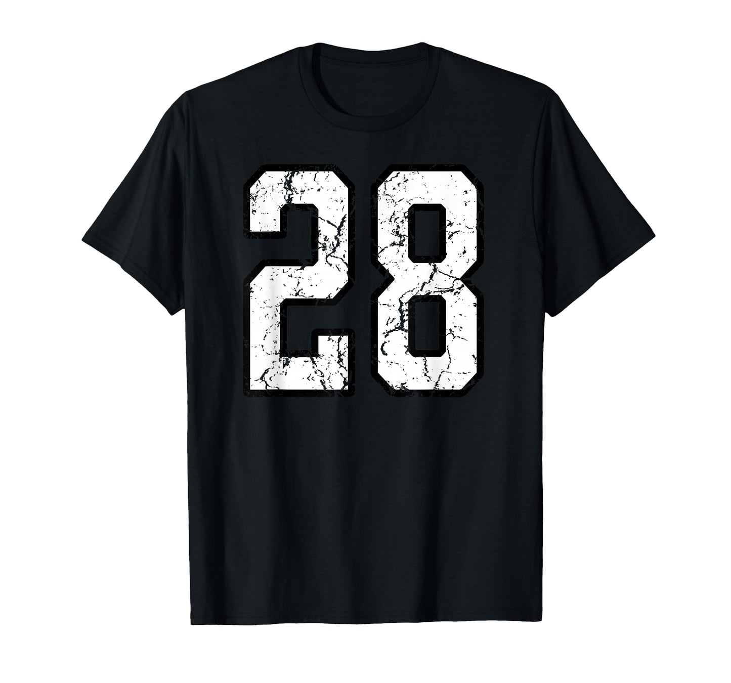 White and Black Sports Number 28 Jersey Uniform Player T-Shirt