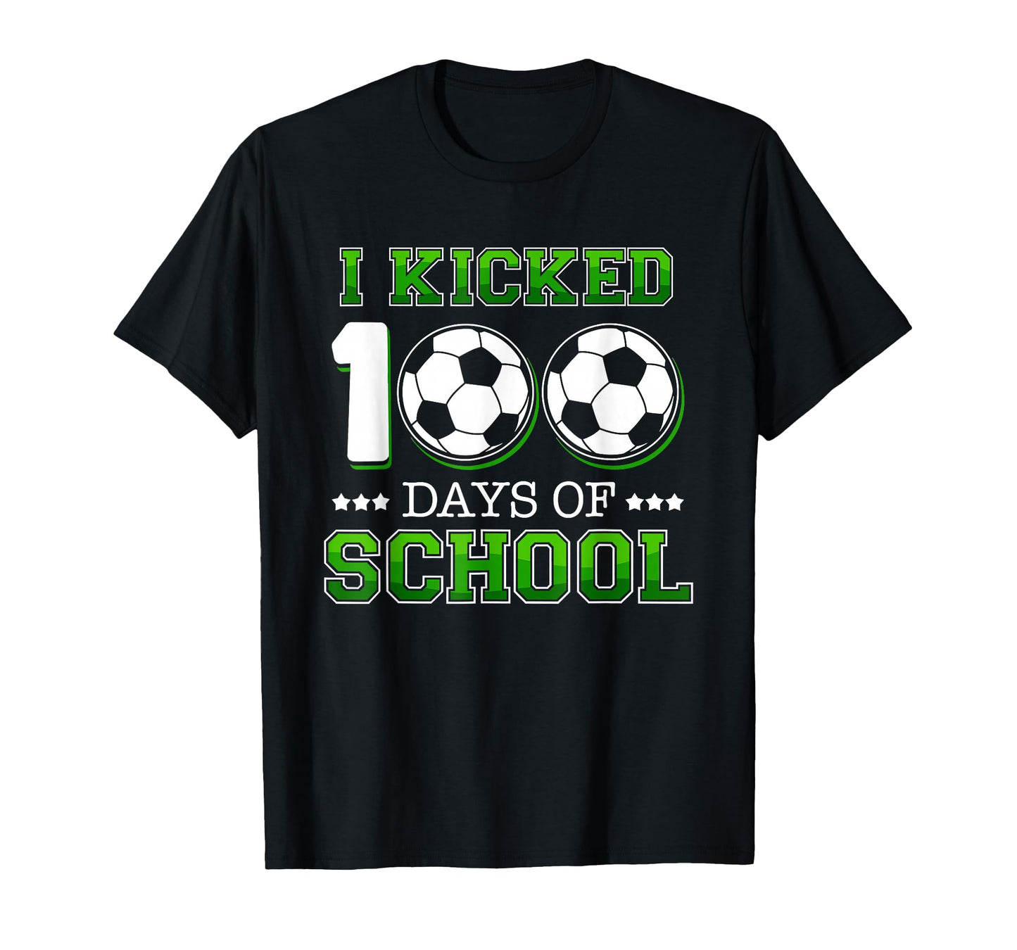 I Kicked 100 Days of School Soccer Sport Boys Kids 100th Day T-Shirt