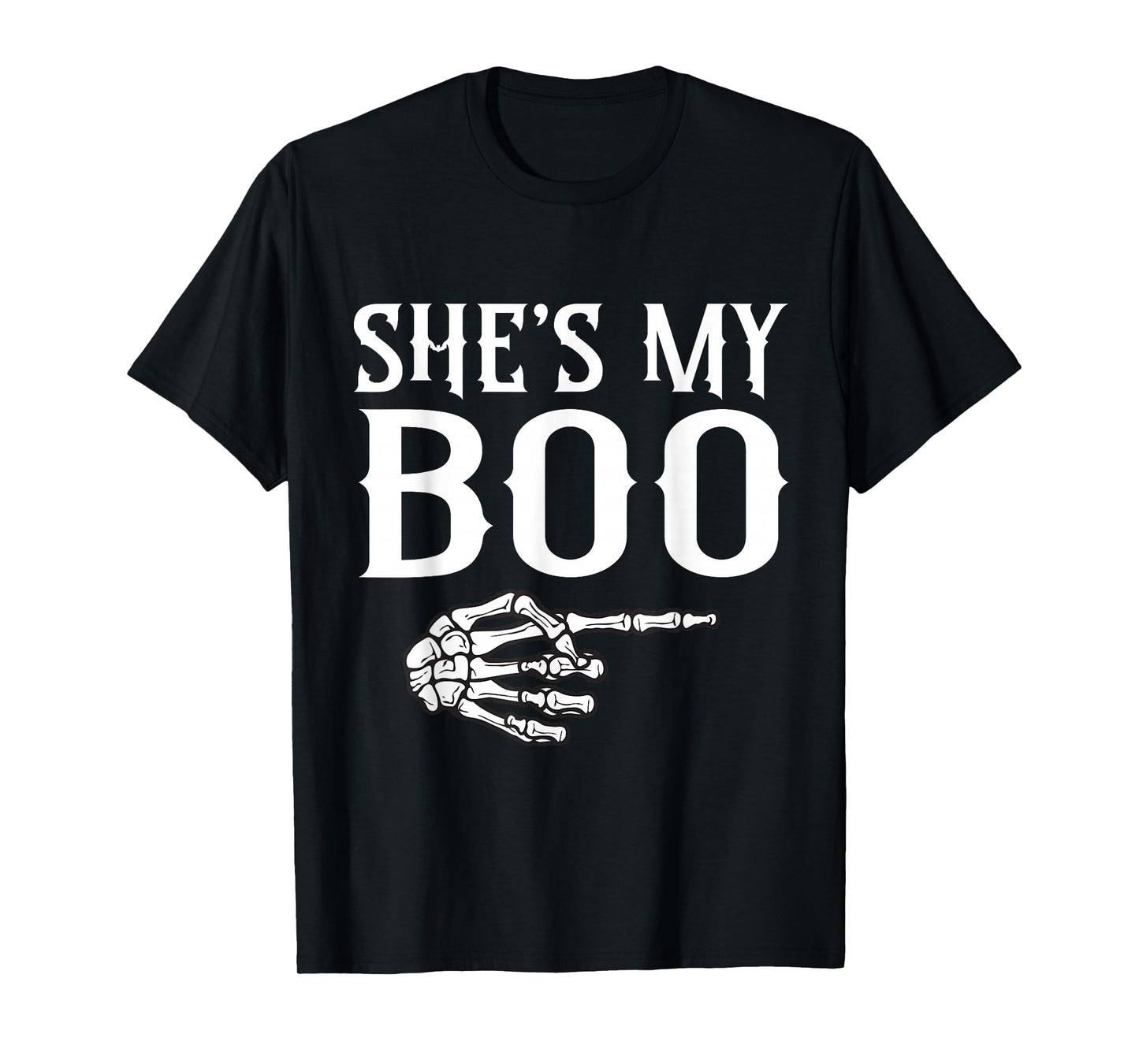 Couples He's My Boo Skeleton Matching Couple Halloween T-Shirt