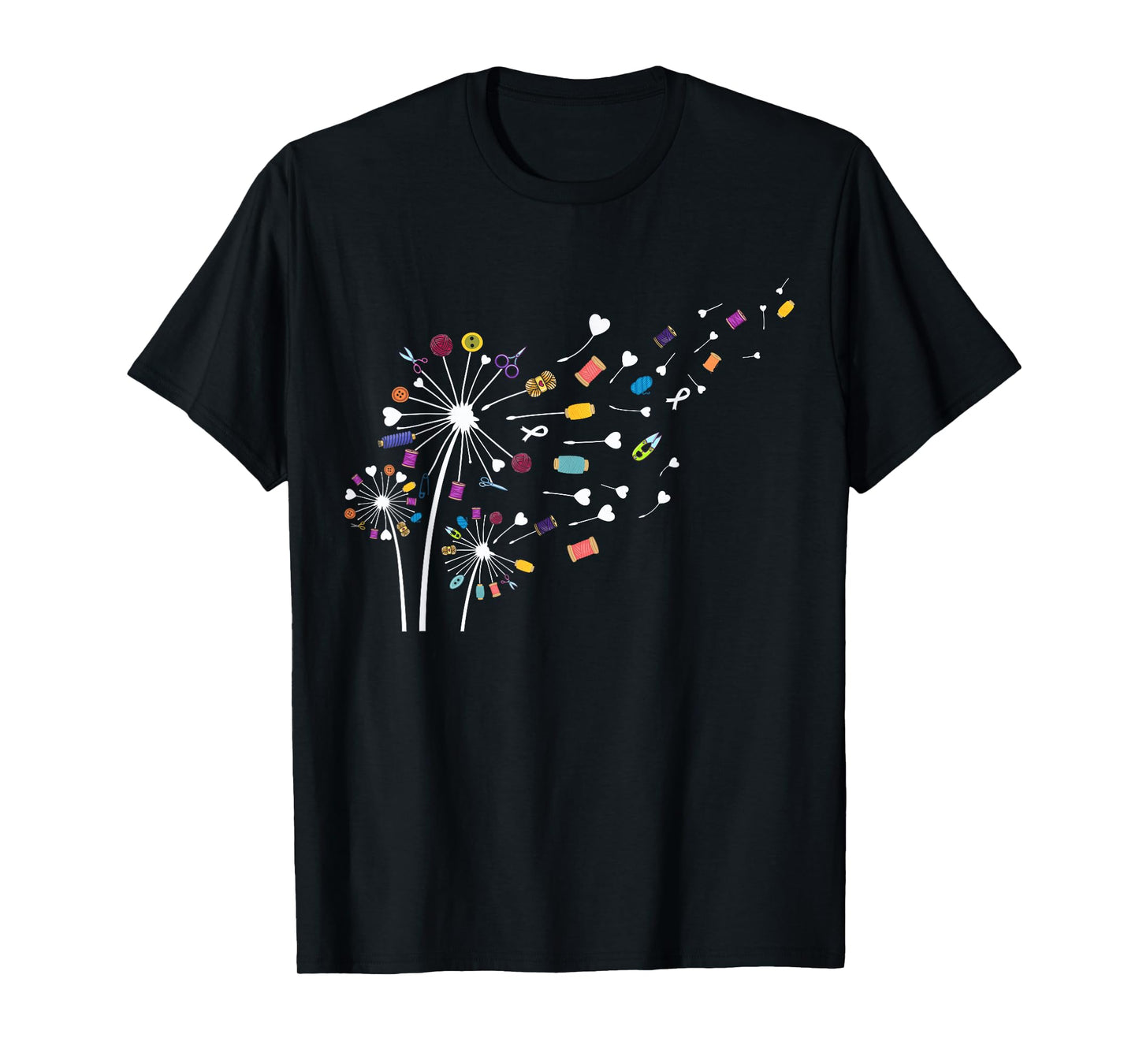 Sewing Dandelion Flowers Quilting Using Sewing Elements T-Shirt