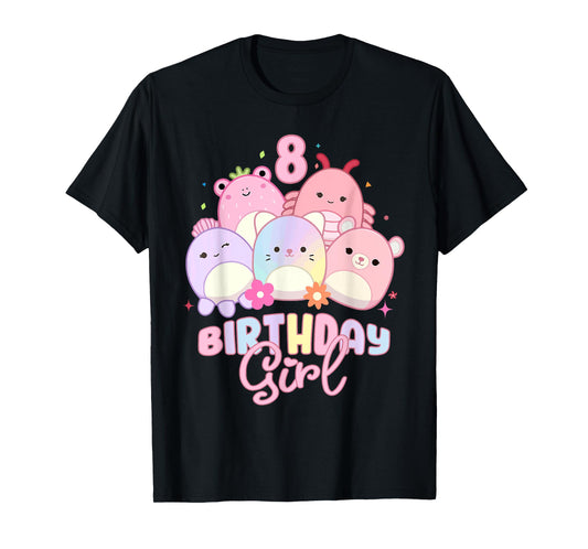 Birthday Girl 8th Birthday Squish Squad cute kids girls toy T-Shirt