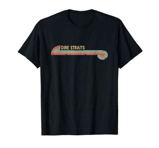Vintage Retro Line Dire Straits Cassette Stripes Musician T-Shirt