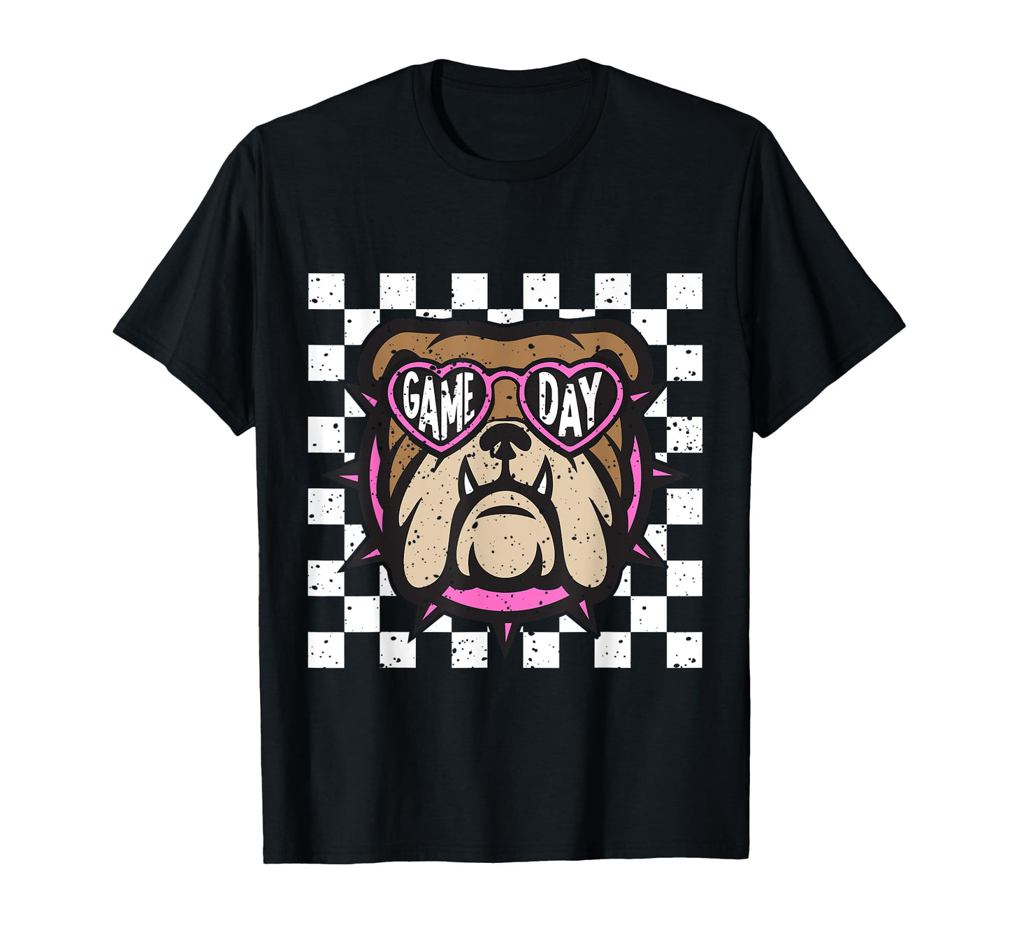 Checkered Bulldog Game Day T-Shirt
