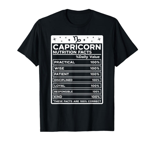 Capricorn Nutritional Style Zodiac Design, Capricorn T-Shirt