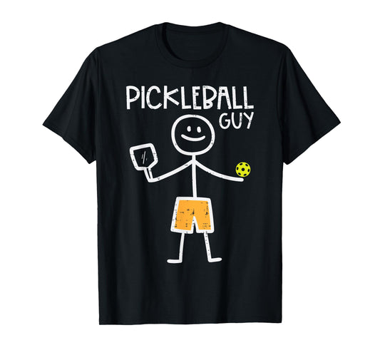 Pickleball Guy Stickman Pickle Ball Men Boys Kids Youth Teen T-Shirt